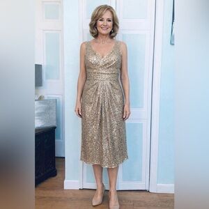 Sz 6 Sequin Cocktail Knee Length Holiday Bridesmaid Homecoming mothers Dress New